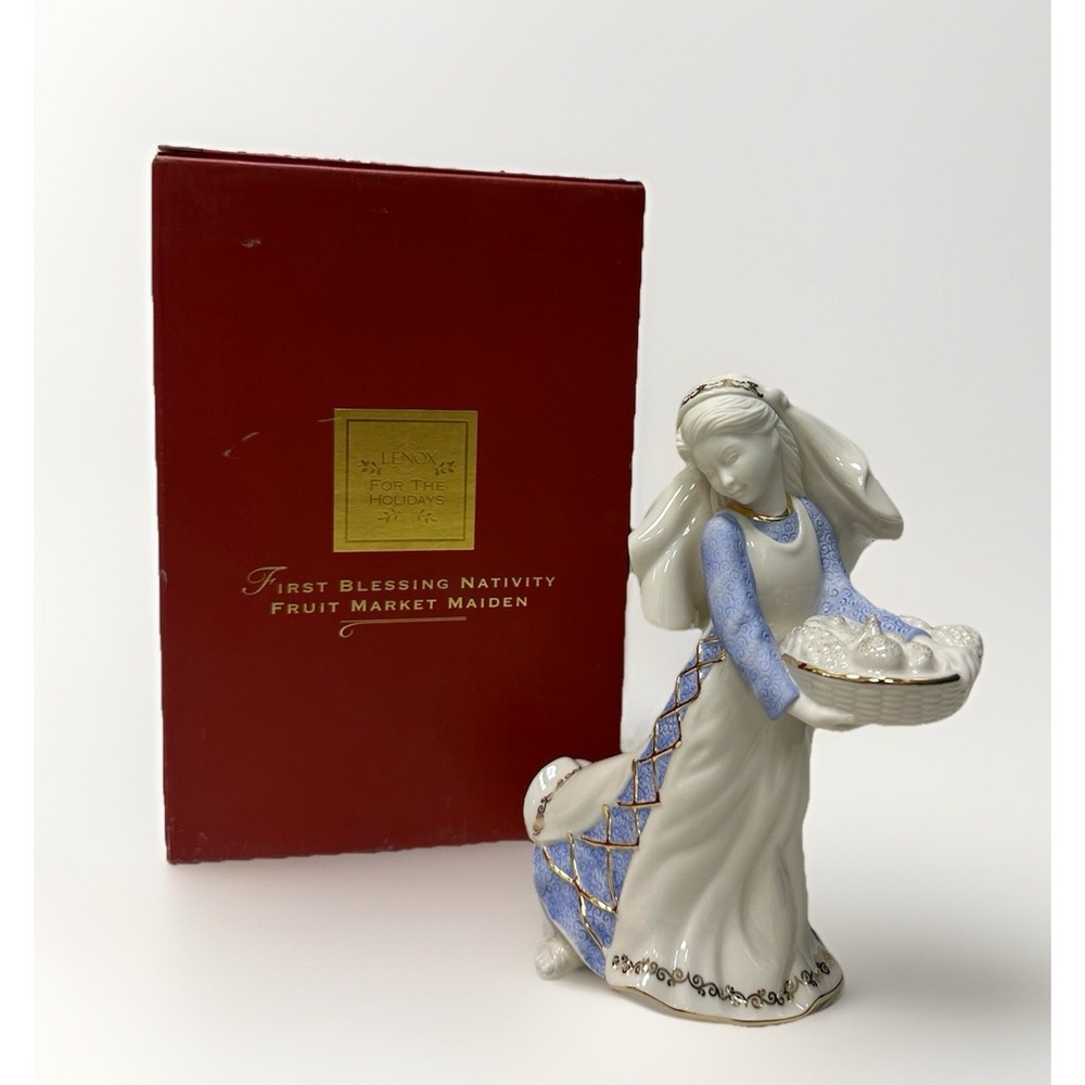 LENOX FIRST BLESSING NATIVITY FRUIT MARKET MAIDEN‎ 792871 Mint in Box
